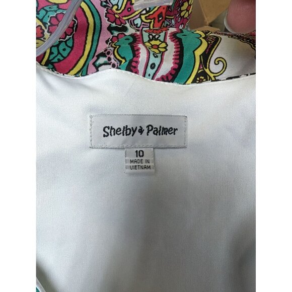 Shelby & Palmer Maxi Dress Size 10 Sleeveless Pink Green Lined - Picture 7 of 9